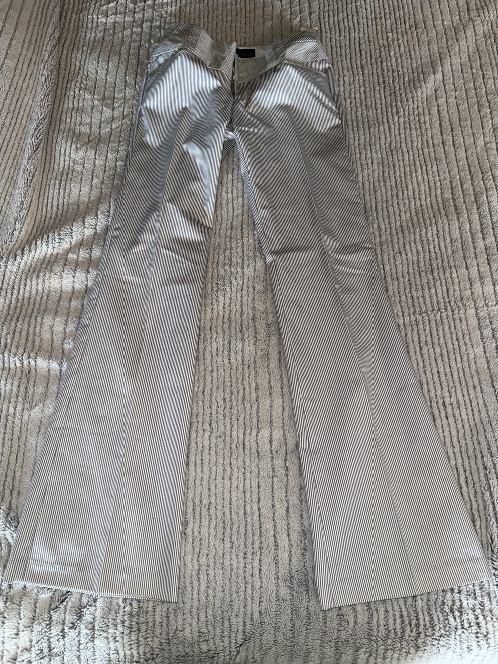 Woman’s Gray Pinstripe Dress Trousers - Tailored Straight Fit